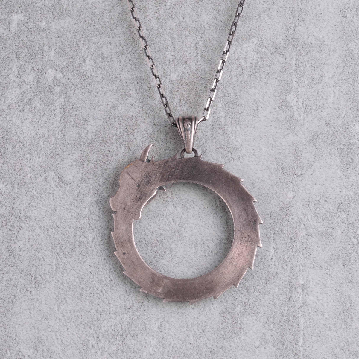KAMBO Ouroboros Dragon Necklace for Men - 925 Sterling Silver Handmade Scandinavian Style Jewelry with Symbol of Infinity and Rebirth (Gold Plated) — 5