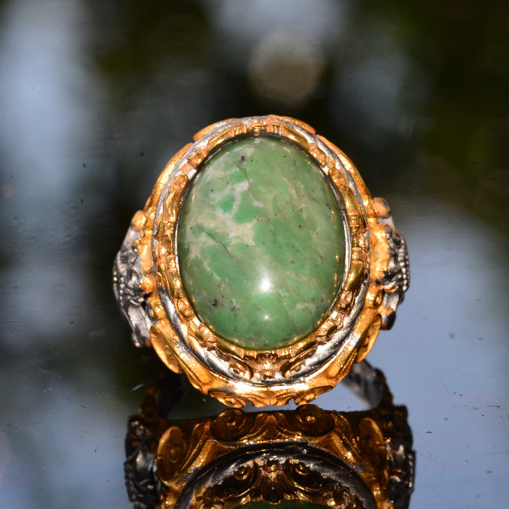 Natural Cryosprase Stone Ring — 5