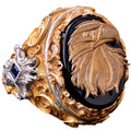 Handmade Onyx Ring - 925 Sterling Silver Men's Ring (Eagle)