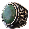 Elegant Stone Collection 925 Sterling Silver Ring - Natural Stone Selection (Chrysoprase)