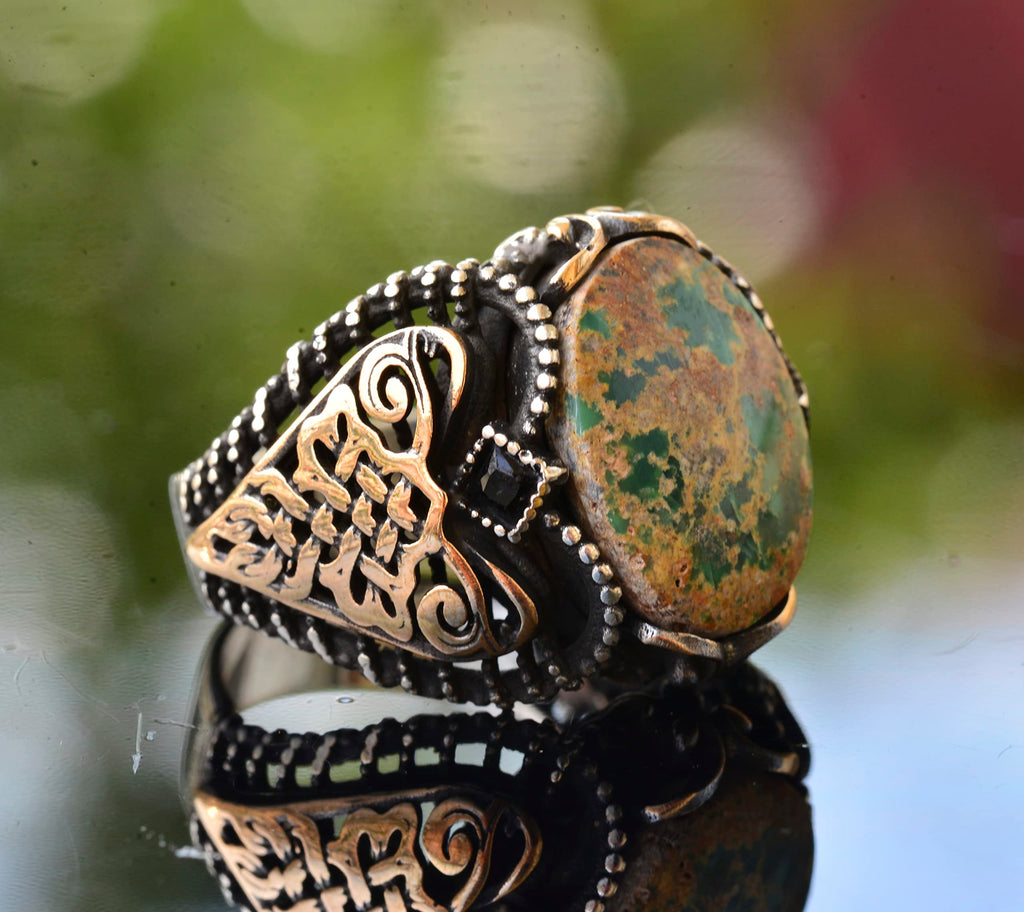 Green Turquoise Stone Ring (Model-4) — 4