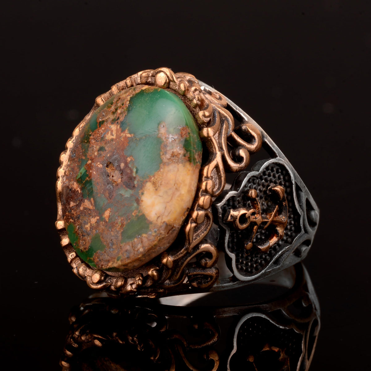Natural Arizona Turquoise Stone Ring (Model-23) — 5