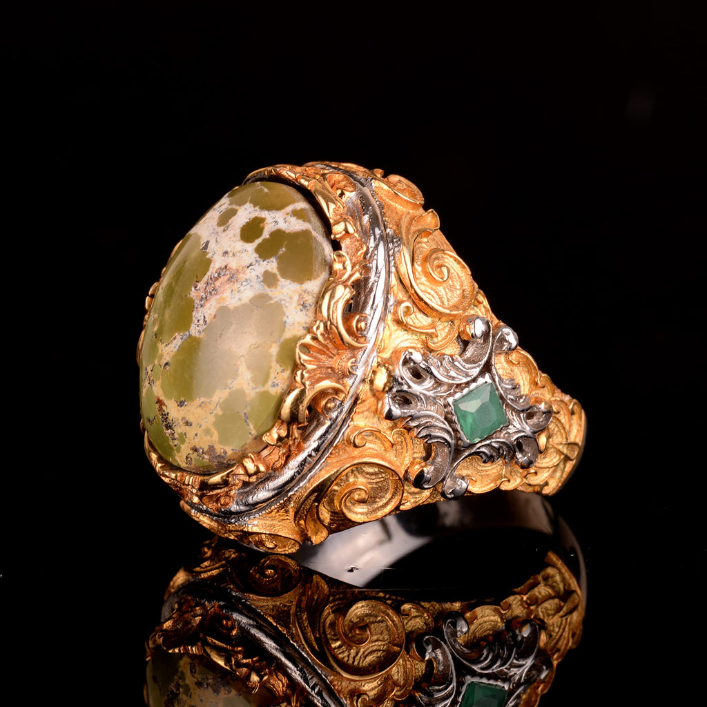 925 Sterling Silver Men's Ring with Natural Arizona Turquoise Stone - Bold and Stylish Design, Suitable for Daily Wear and Special Occasions — 4
