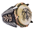 Silver Double-Headed Eagle Ring - Green Stones and Pearl