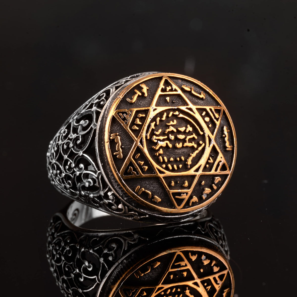 Solomon's Seal Ring, Vintage Ring, 925 Sterling Silver Ring — 4