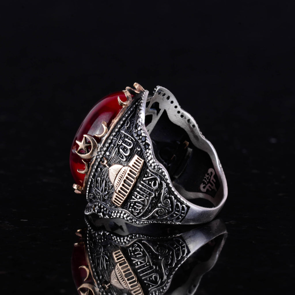Islamic Star Ruby Stone Ring — 5