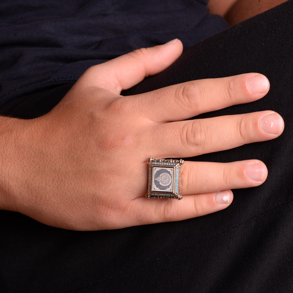 Ayatul Kursi Silver Men's Ring — 3
