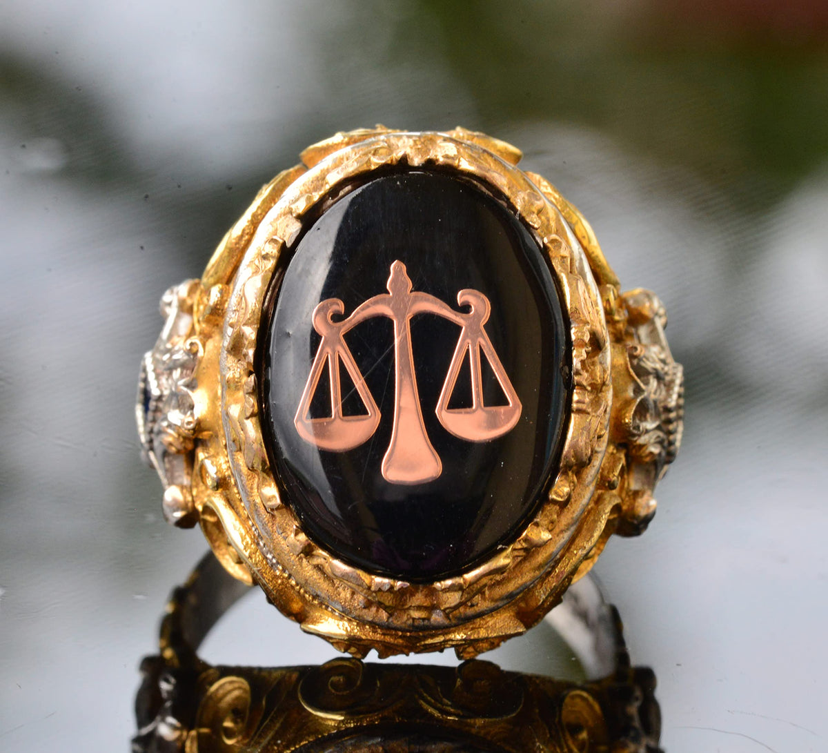 Men's Silver Ring - Gold Plated Ring - Symbolic Ring (Balance) — 5
