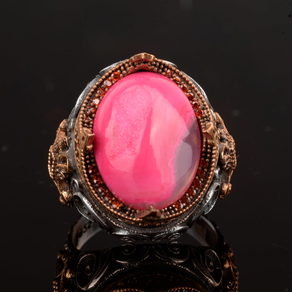 Natural Drusy Crystal Quartz Ring, 925 Sterling Silver — 6