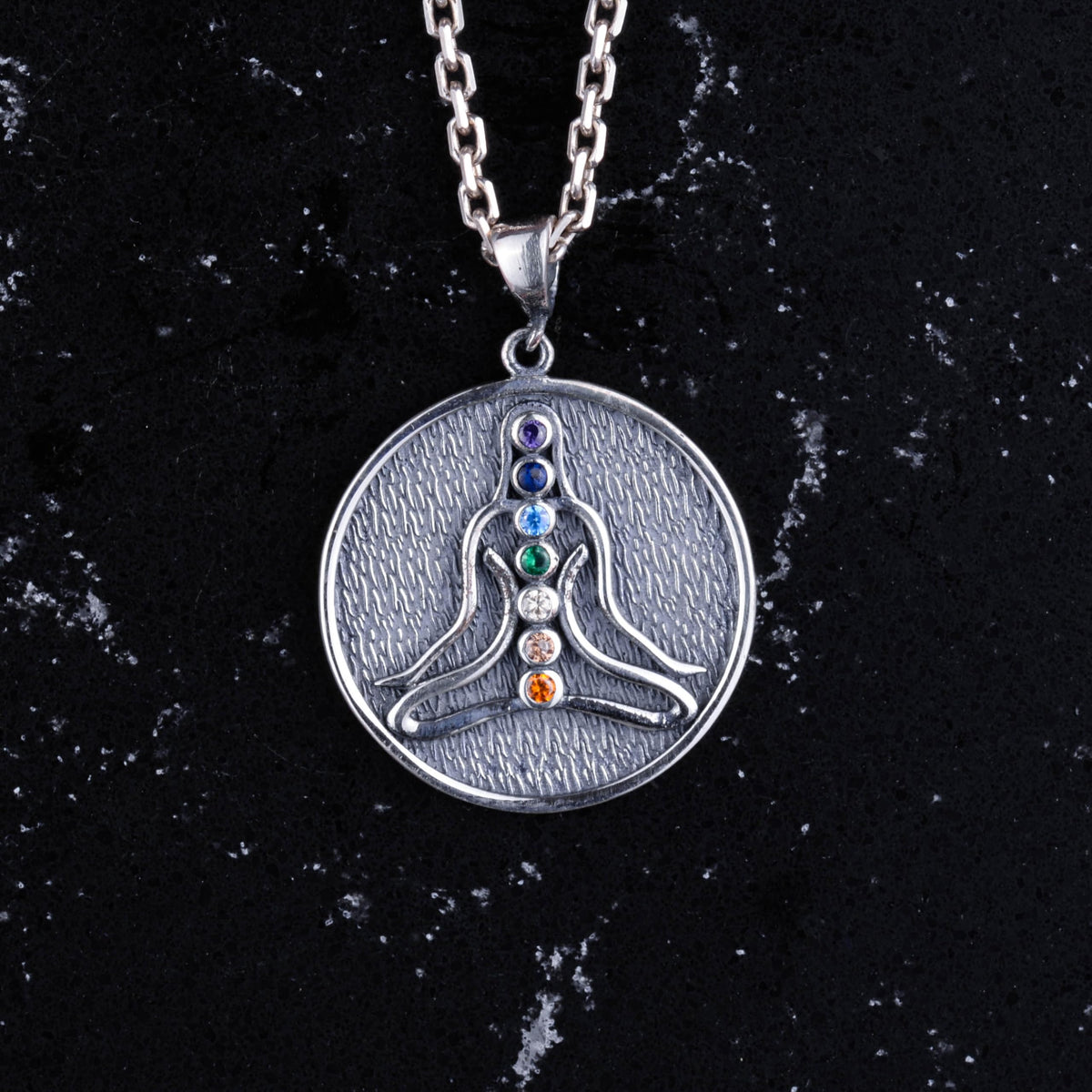 925 Sterling Silver Chakra Necklace – With 7 Chakra Stones — 3