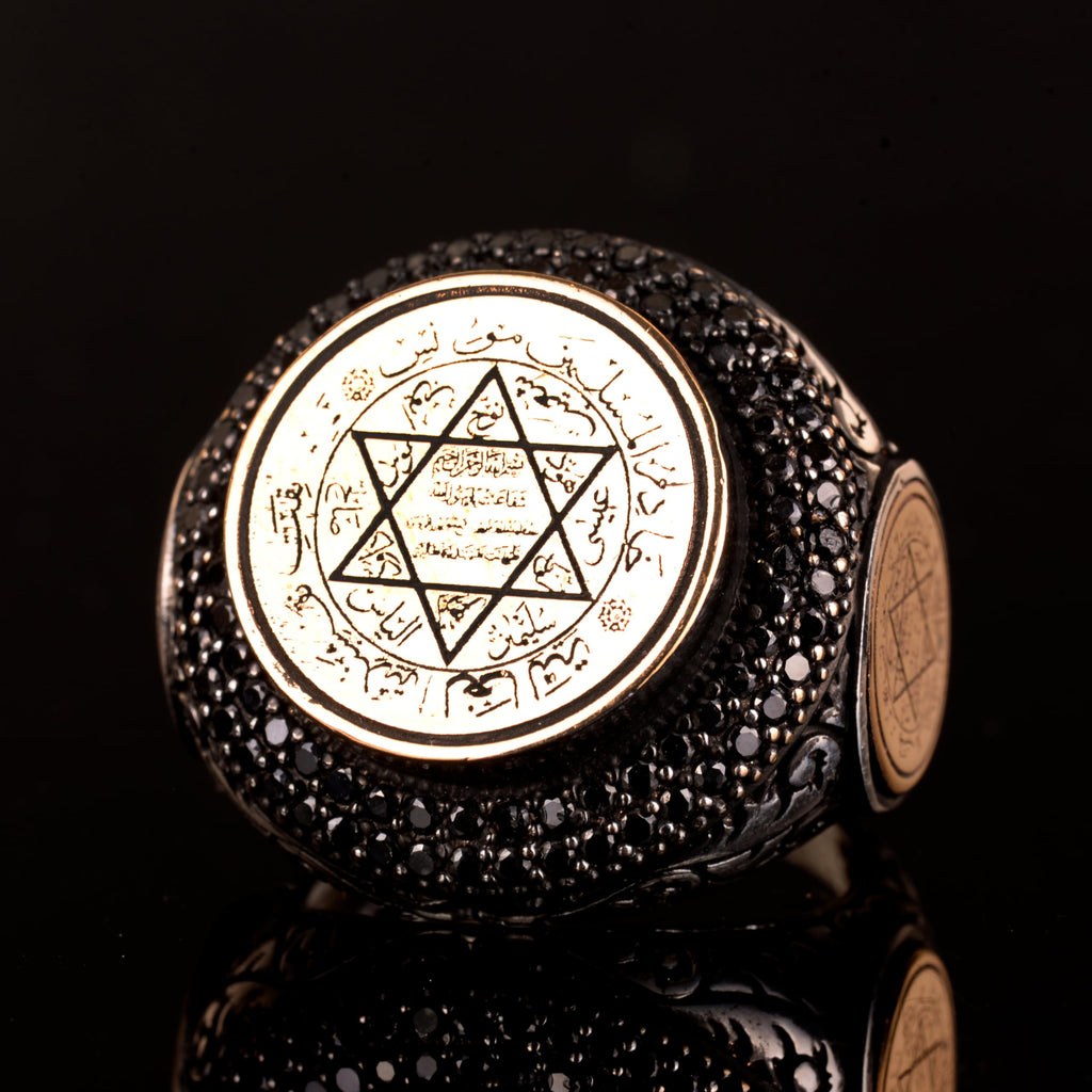 925 Sterling Silver Men's Ring, David Star Motif — 7