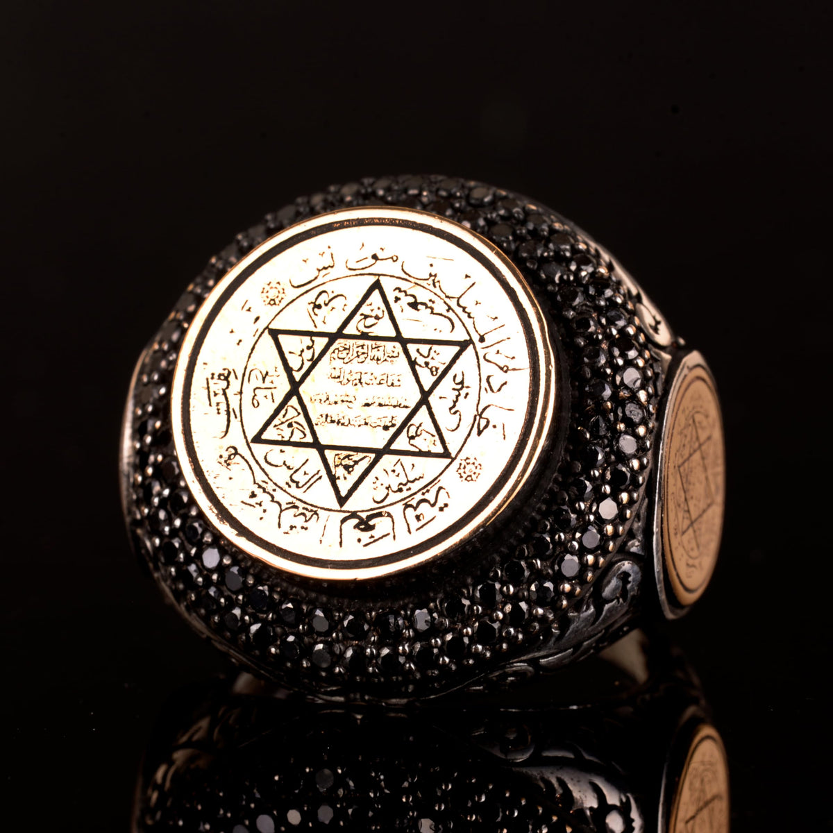 925 Sterling Silver Men's Ring, David Star Motif — 7