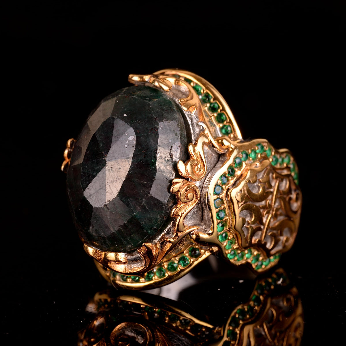 Natural Stone Ring - 925 Sterling Silver Handmade Sultan Ring — 8