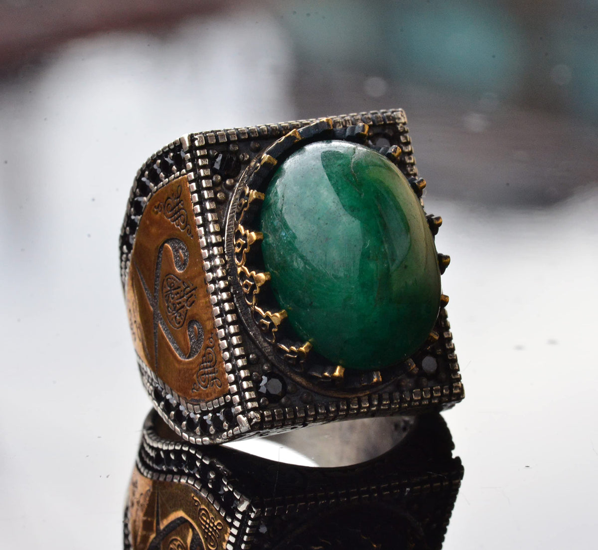Green Jade Stone Ring — 3