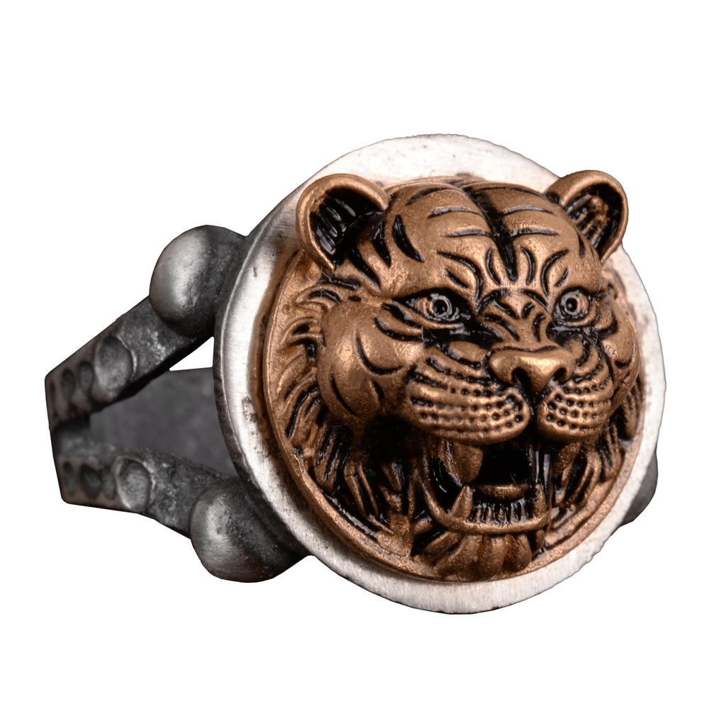 KAMBO Handmade 925 Sterling Silver Tiger Ring for Men, Gothic Vintage Statement Jewelry, Bold Fierce Design, Daily Wear 