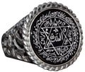 Silver Men's Ring, Natural Black Onyx Stone, Solomon's Seal Ring, Handmade Jewelry