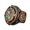 Natural Arizona Turquoise Stone Oval Silver Ring