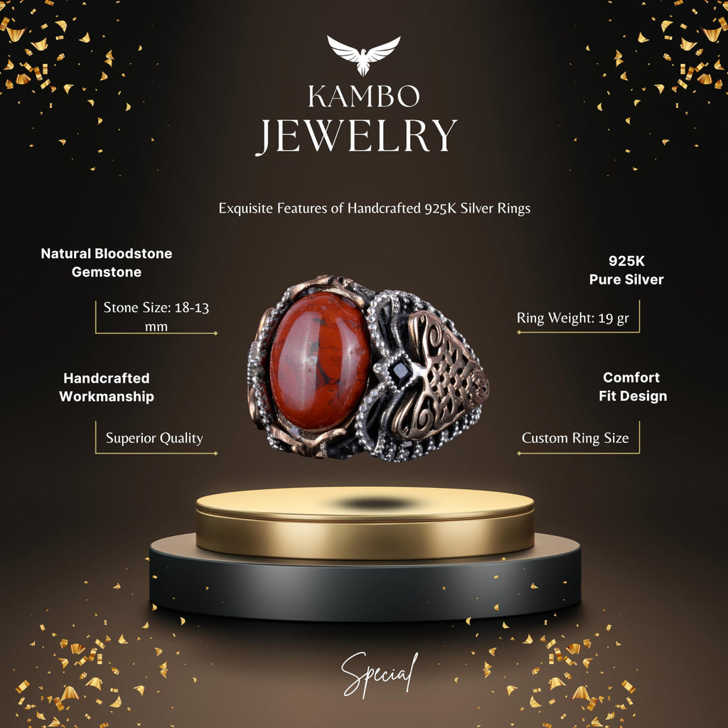 Natural Red Blood Stone Ring — 6