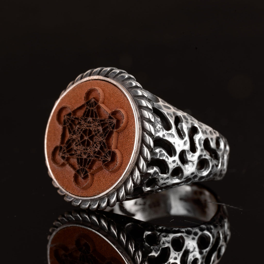 Handmade 925 Sterling Silver Solid Ring - Metatron Seal Design - Special for Men, Timeless Elegance — 5