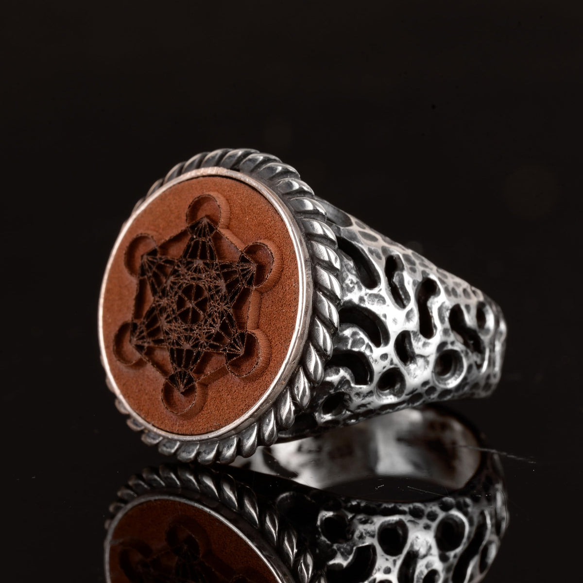 Handmade 925 Sterling Silver Solid Ring - Metatron Seal Design - Special for Men, Timeless Elegance — 5