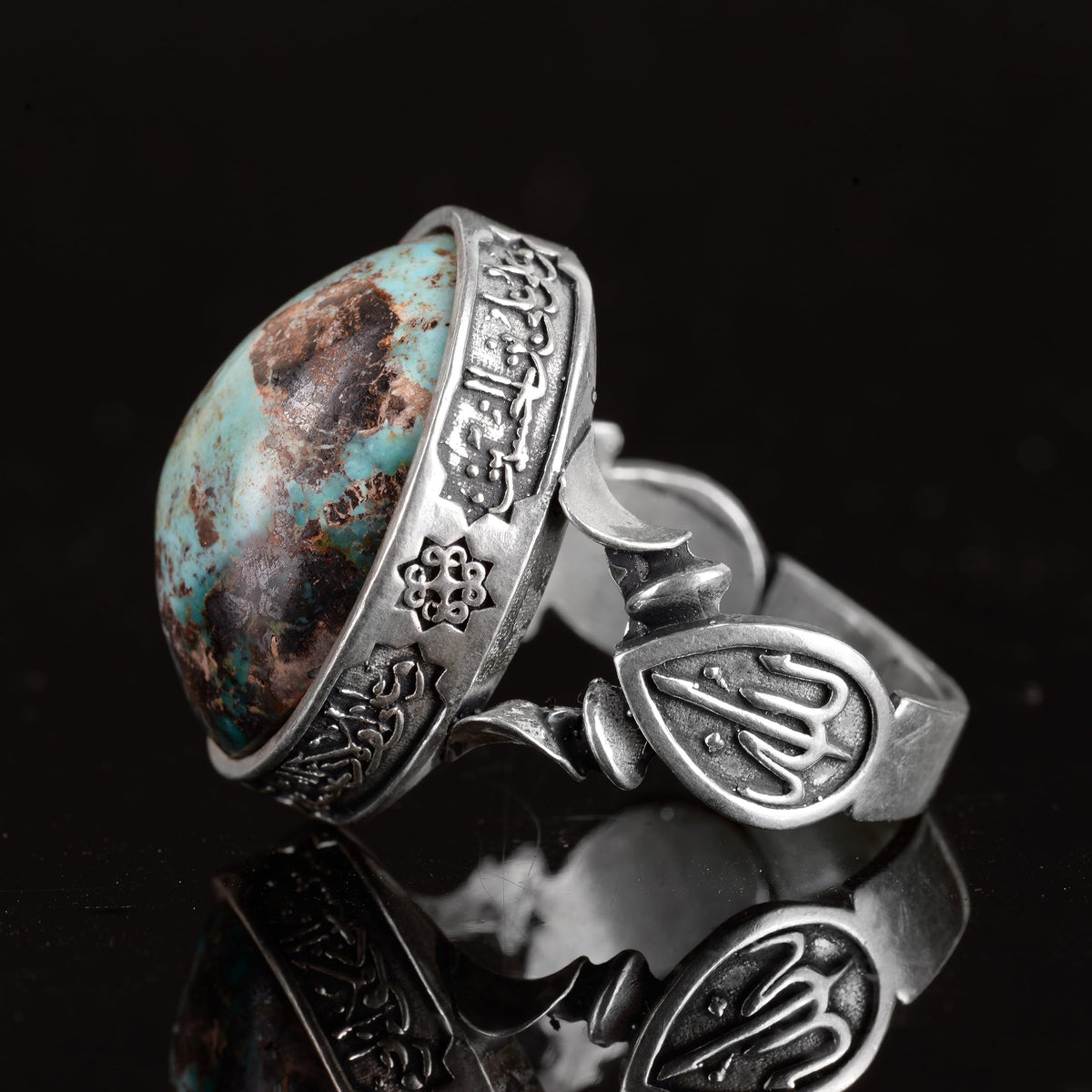 Handcrafted Natural Arizona Turquoise Stone Ring - 925 Sterling Silver (Model-3) — 5