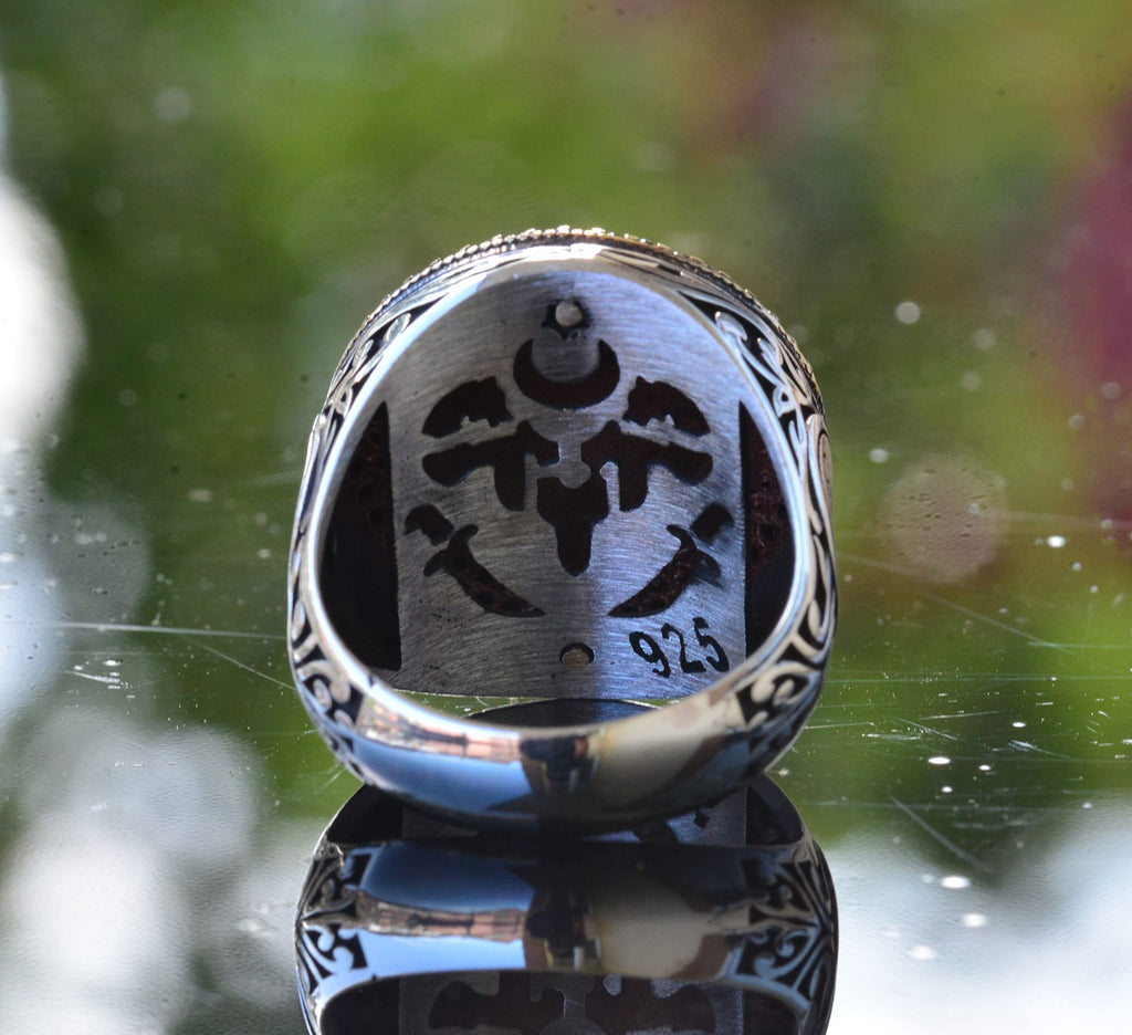 Islamic Surah Al-Falaq Ring, Silver Ring, 925 Sterling Silver Men's Ring, Large Ring — 8