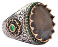 Natural Sapphire Stone King Ring - Men's 925 Sterling Silver Ring