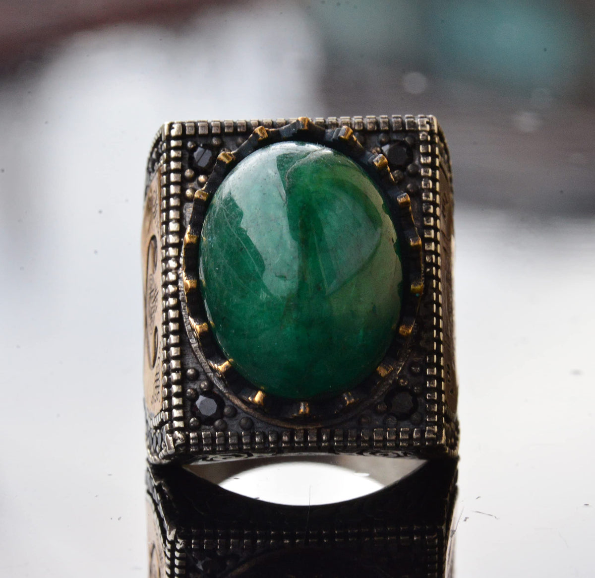 Green Jade Stone Ring — 2
