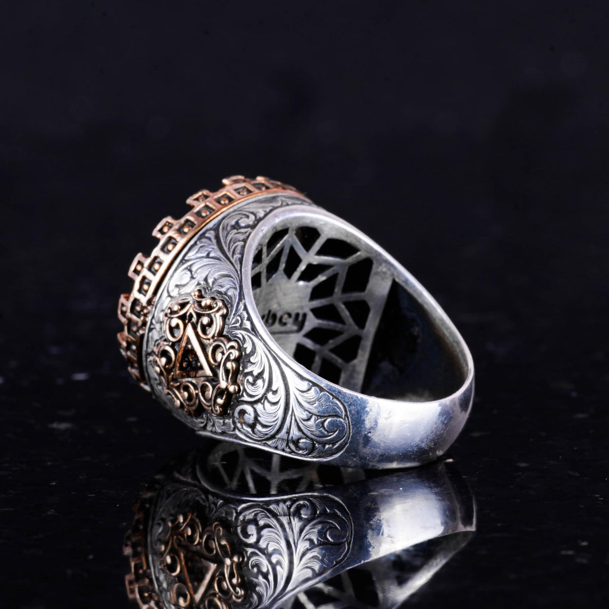 Natural Stone Ring - Handcrafted King Ring - 925 Sterling Silver — 7