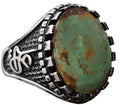Arizona Turquoise Stone Ring - Ali Inscription, 925 Sterling Silver