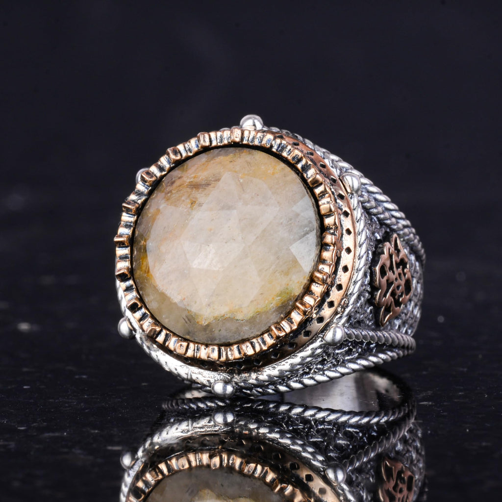 Natural Stone Handmade Ring - 925 Sterling Silver (Yellow Sapphire) — 6
