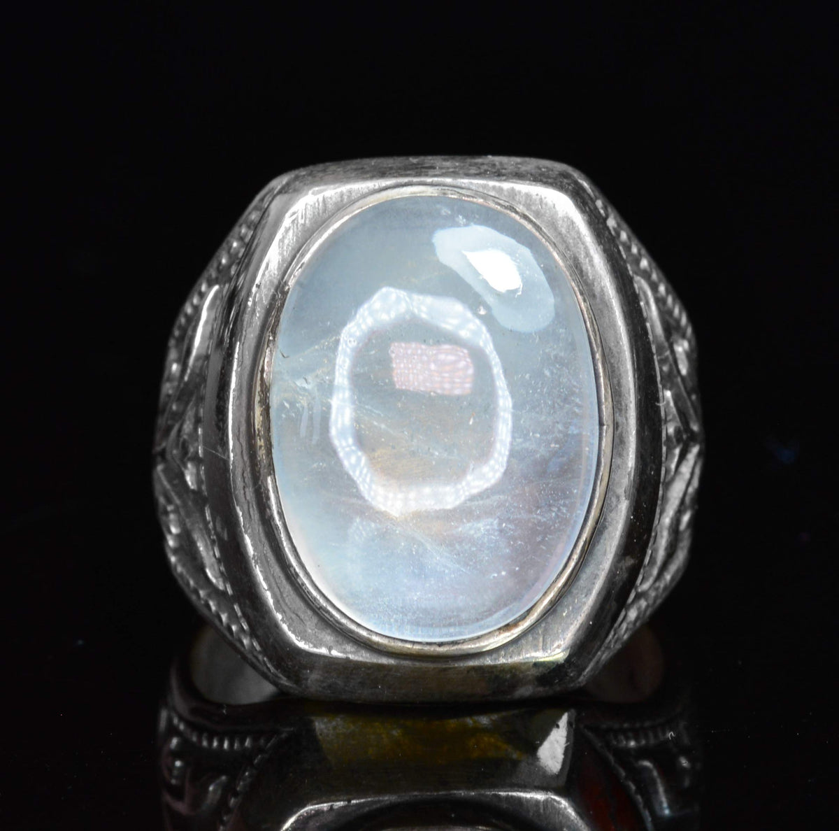 KAMBO Natural Moonstone Silver Men's Ring — 3