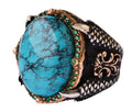 Silver Eagle Claw Ring - Natural Turquoise Stone