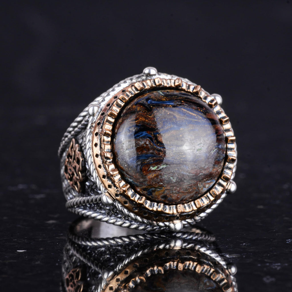 Natural Petersite Stone Handmade Ring - 925 Sterling Silver — 5