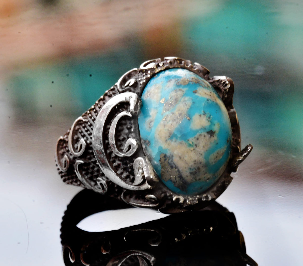 Real Arizona Turquoise Stone Ring — 3
