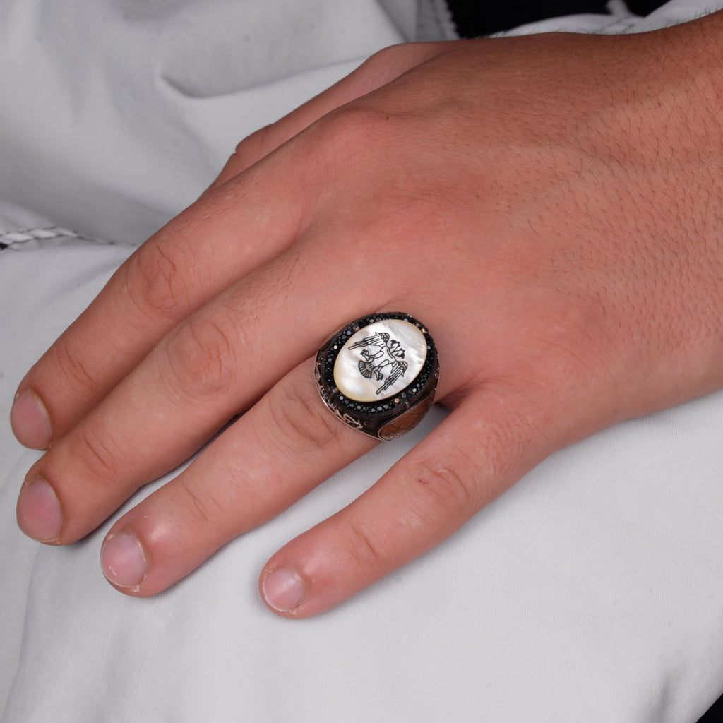 925 Sterling Silver Men's Ring - Star of David Jewelry — 3