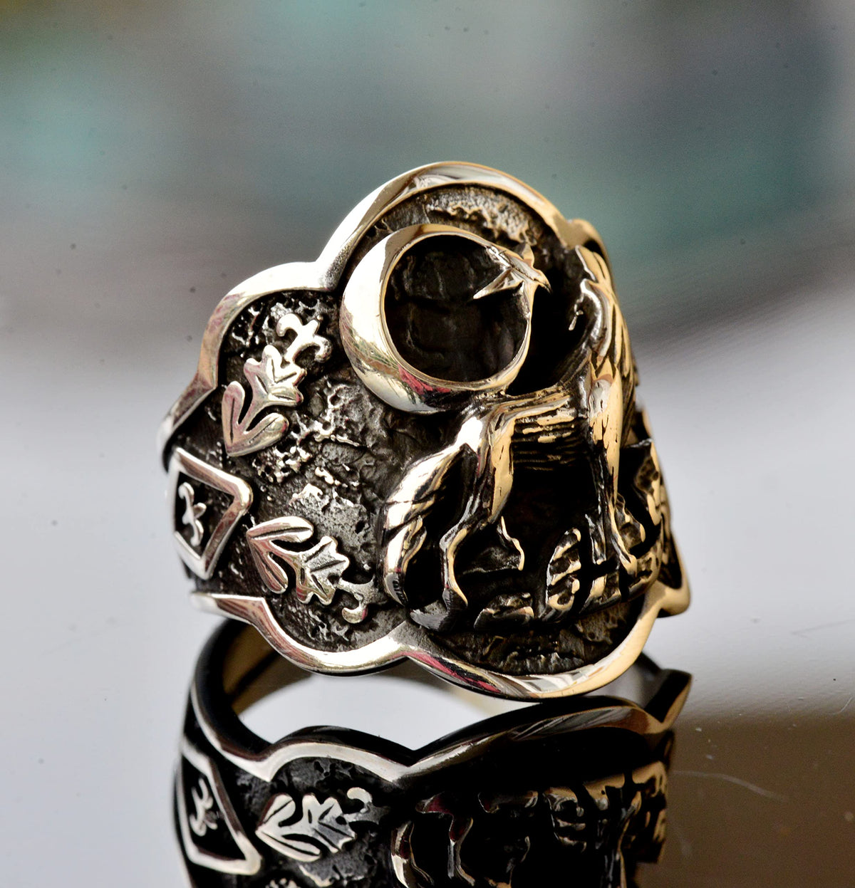 Men's 925 Sterling Silver Wolf Ring — 3