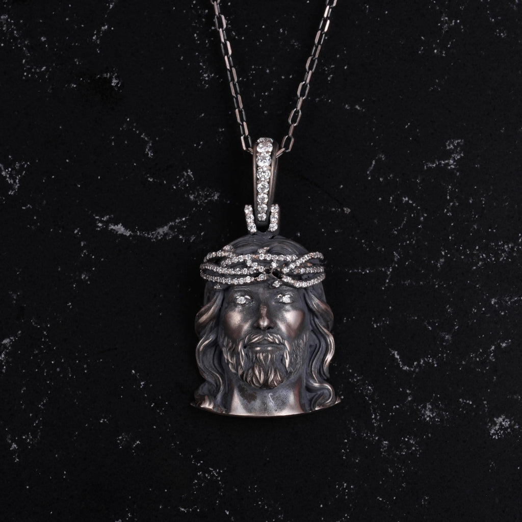 KAMBO Jesus Christ Necklace with Chain - 925 Sterling Silver Crown of Thorns Jewelry - Religious Statement Necklace for Men — 5