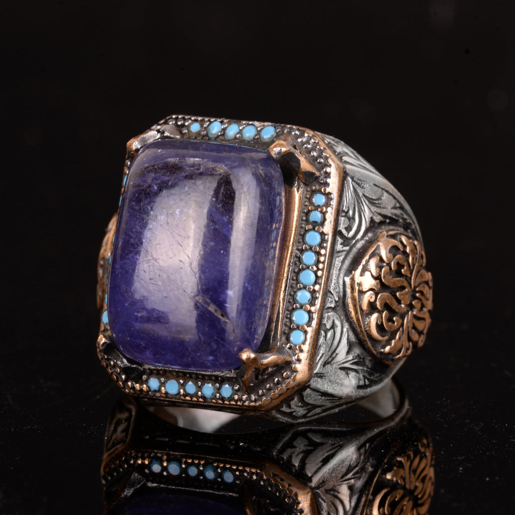 Natural Tanzanite Stone Ring, Handmade 925 Sterling Silver Ring — 5