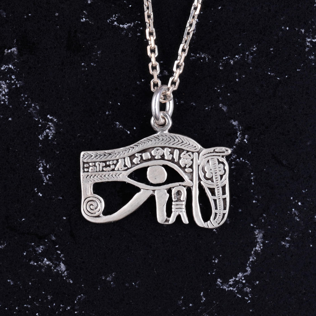 KAMBO 925 Sterling Silver Eye of Horus Necklace - Handmade Mysterious Design Necklace — 3