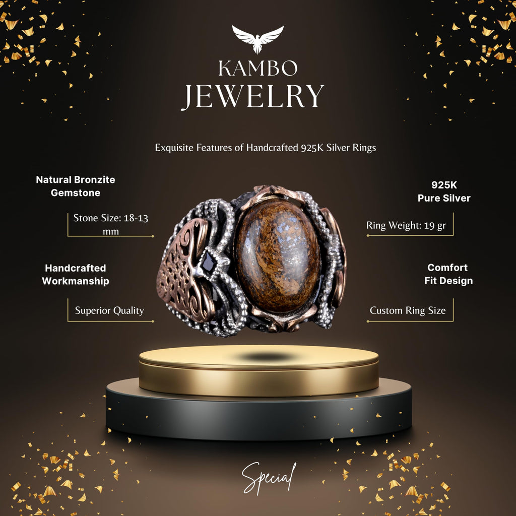 Handcrafted Natural Bronzie Stone Ring (Model-2) — 2