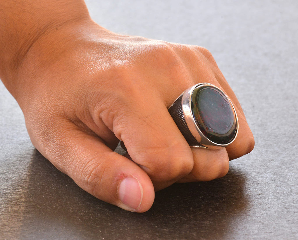 Natural Blood Stone Ring — 7