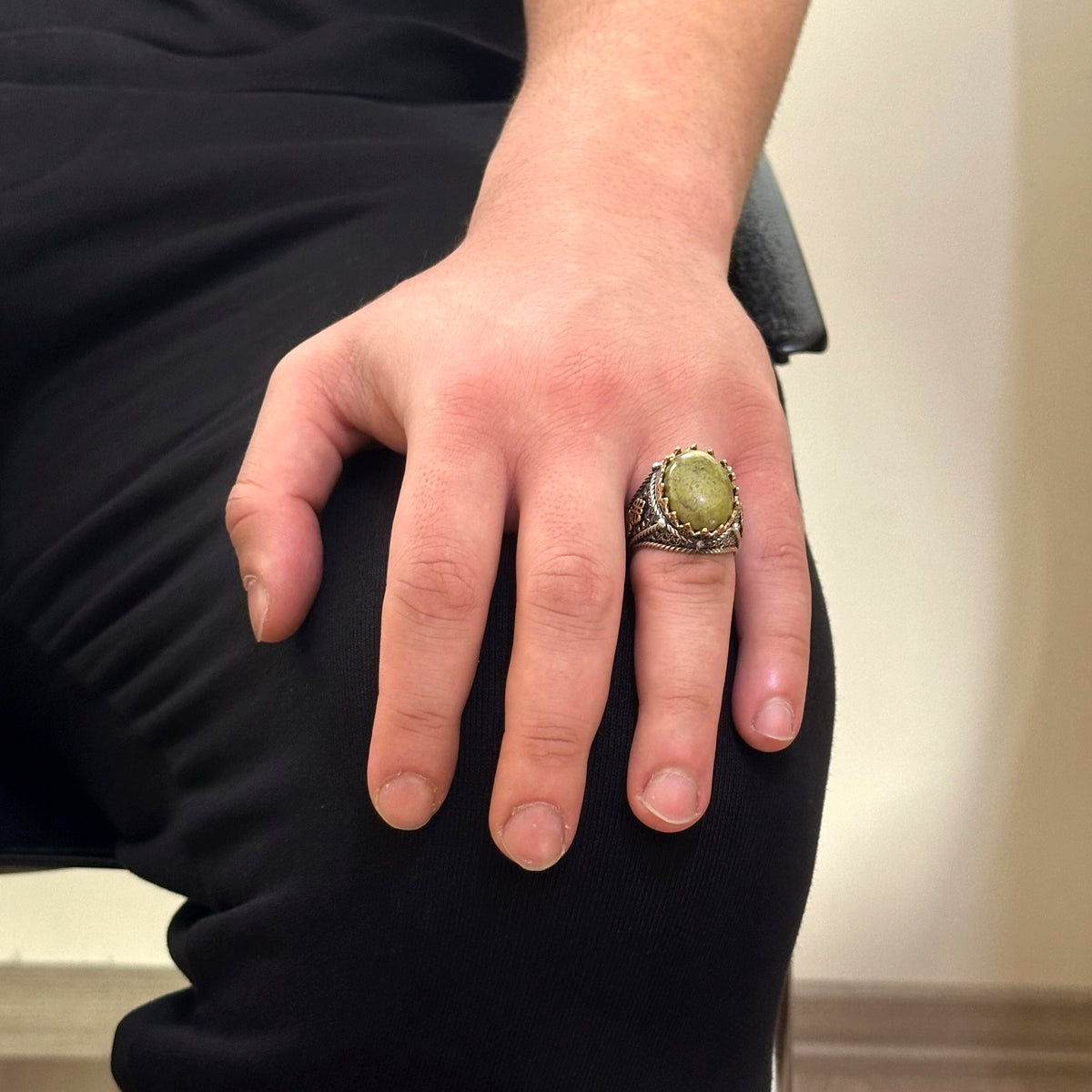 Natural Unakite Stone Ring — 3