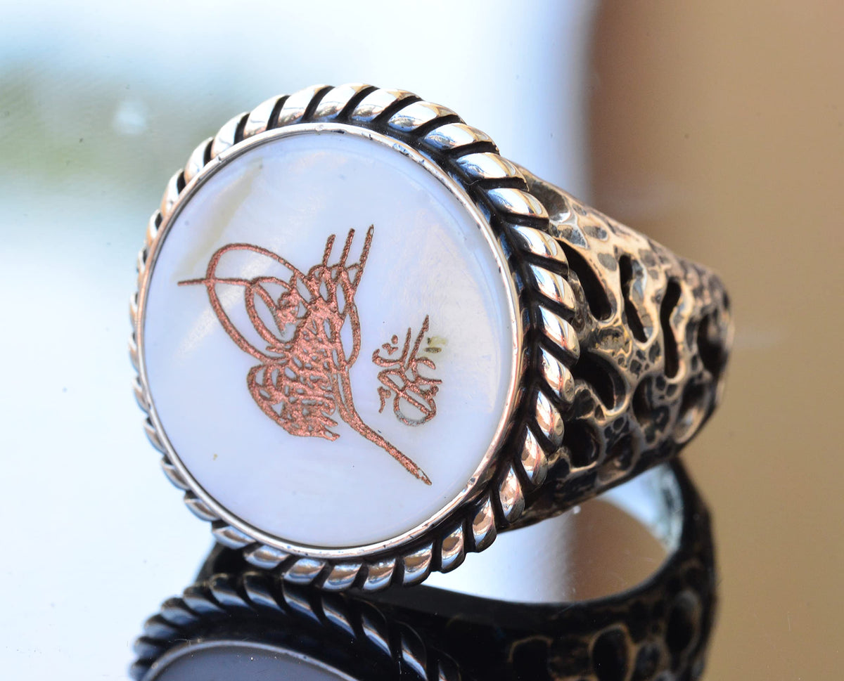 925 Sterling Silver Ring - Stamped Men's Ring - Symbolic Ring (Ottoman Symbol) — 3