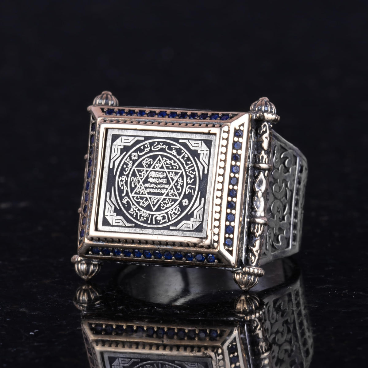 Islamic Ring, 925 Sterling Silver Men's Ring, Star of David Ring — 4