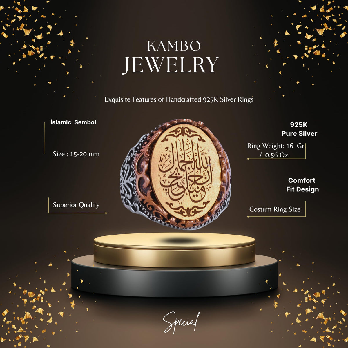 KAMBO Handmade Men's Religious Jewelry, 925 Sterling Silver Ring, Unique Symbol Ring (Style-2) — 2
