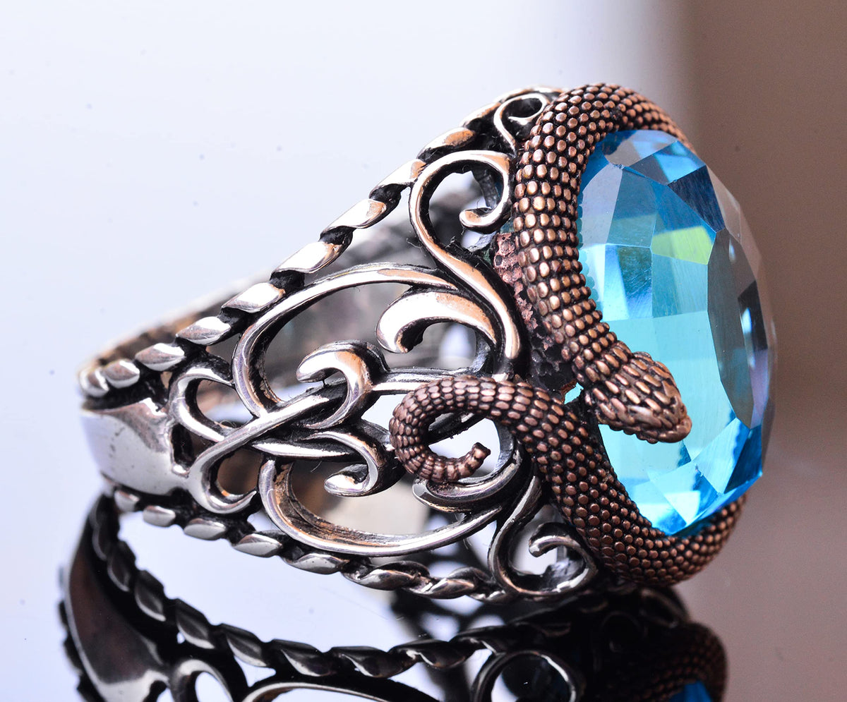 Snake Figure 925 Sterling Silver Men's Ring Collection — 4