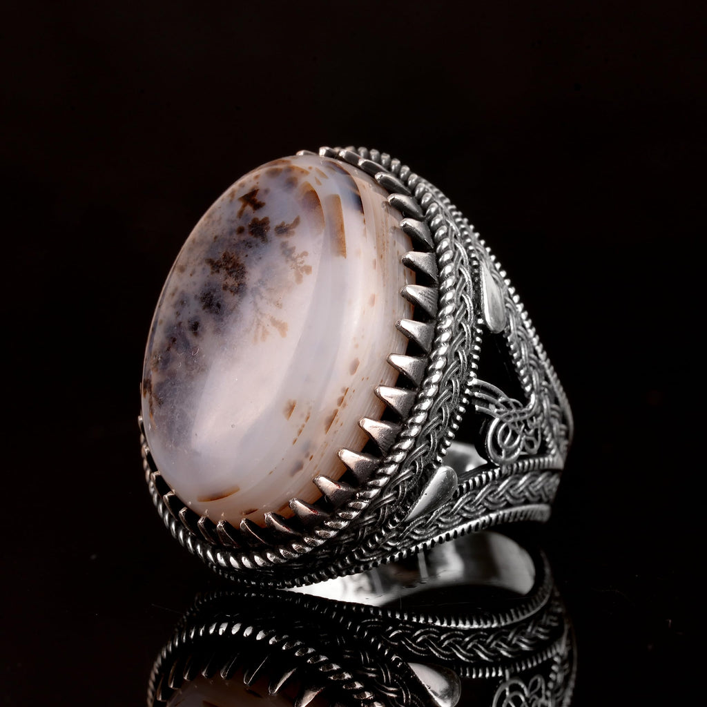Natural Yemen Agate Stone Ring — 4