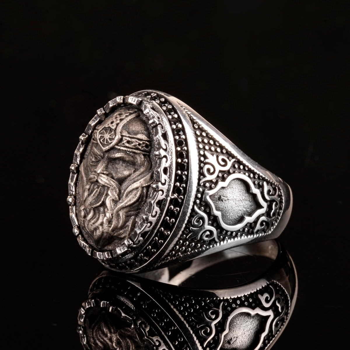 925 Sterling Silver Men's Viking Warrior Ring - Bold and Historical Design, Suitable for Daily Wear and Special Occasions — 5