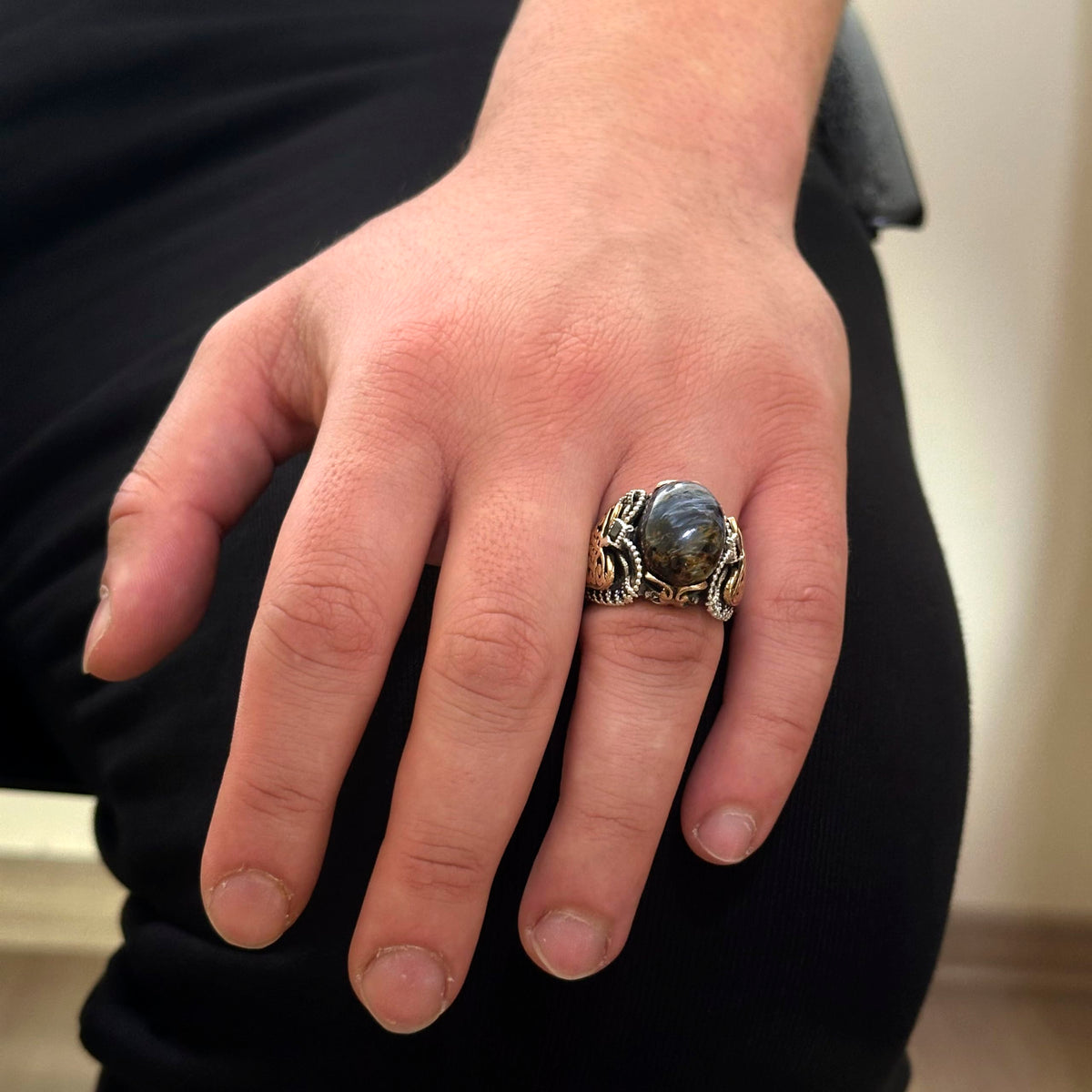 Natural Pietersite Stone Ring (Model-2) — 3